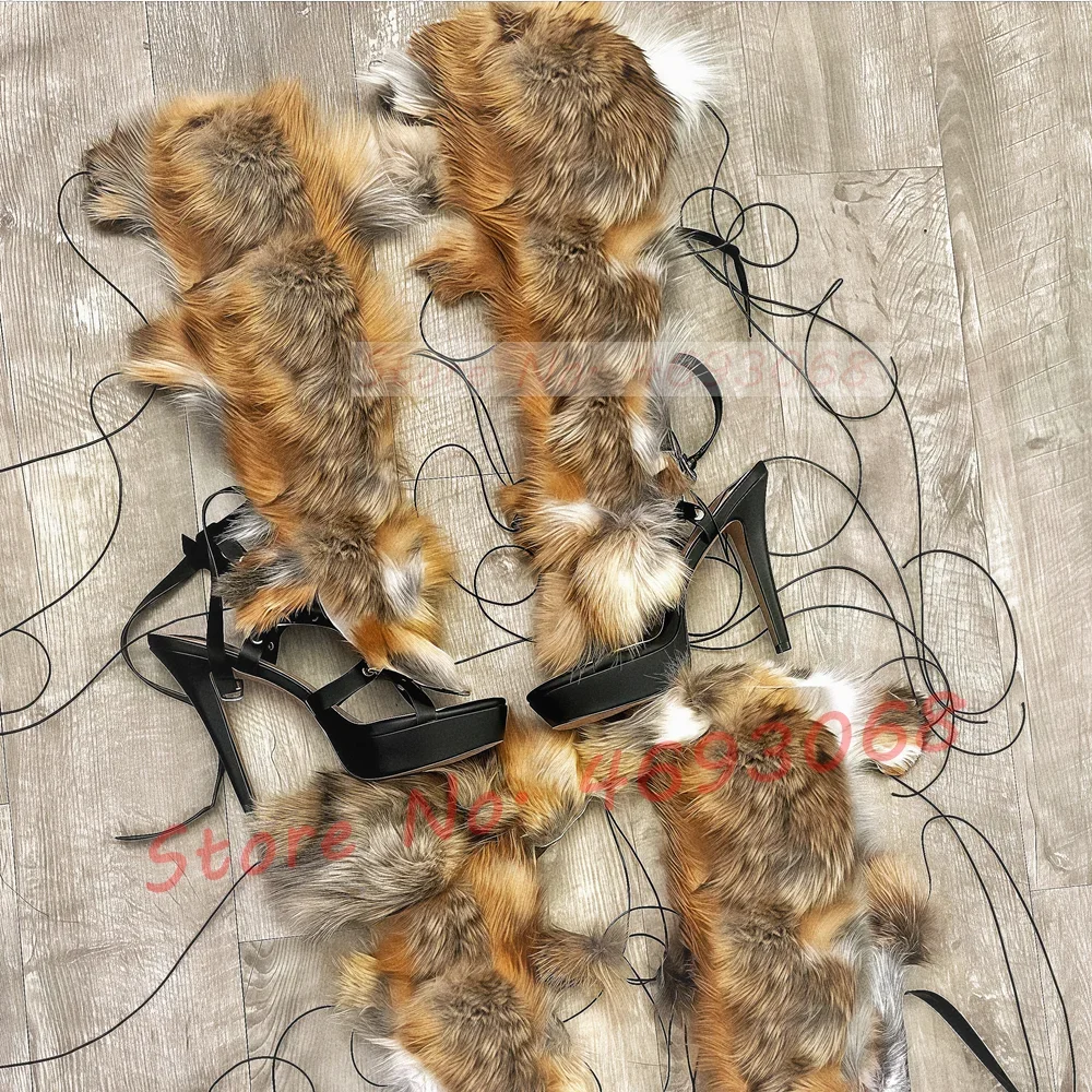 Real Fur Wrap Cross Tied Platf - Crossfit Ladies recensione e prezzo