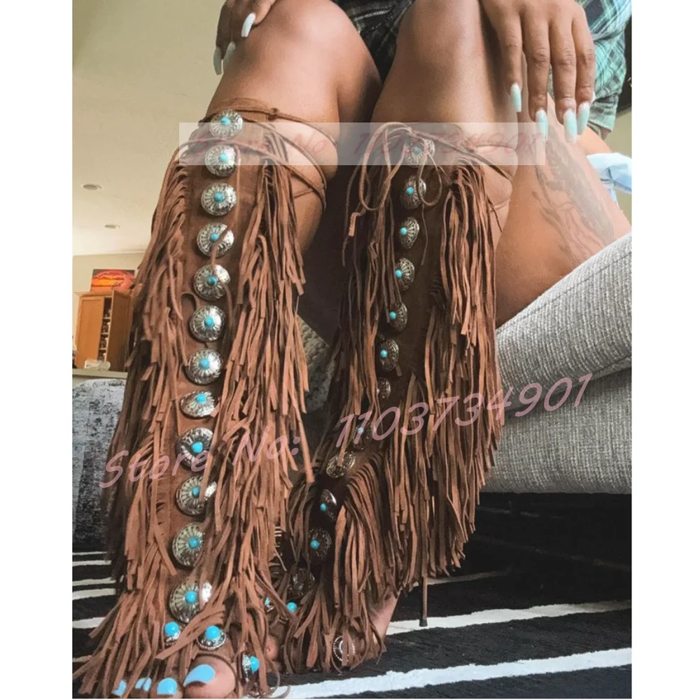 Tassels Open Toe Gems Knee Hig - Crossfit Ladies recensione e prezzo