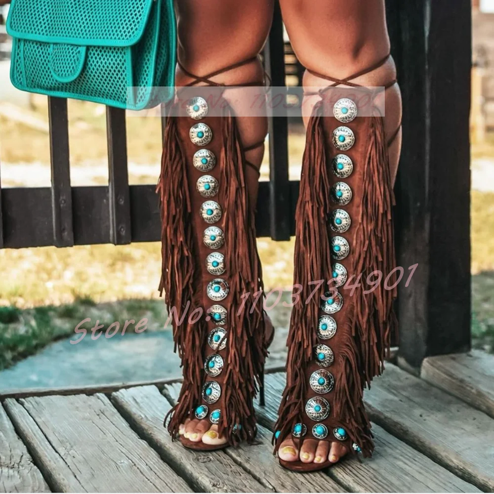 Tassels Open Toe Gems Knee Hig - Crossfit Ladies recensione e prezzo