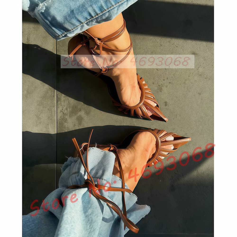 Brown Pointy Toe Caged Sandals - Crossfit Ladies recensione e prezzo