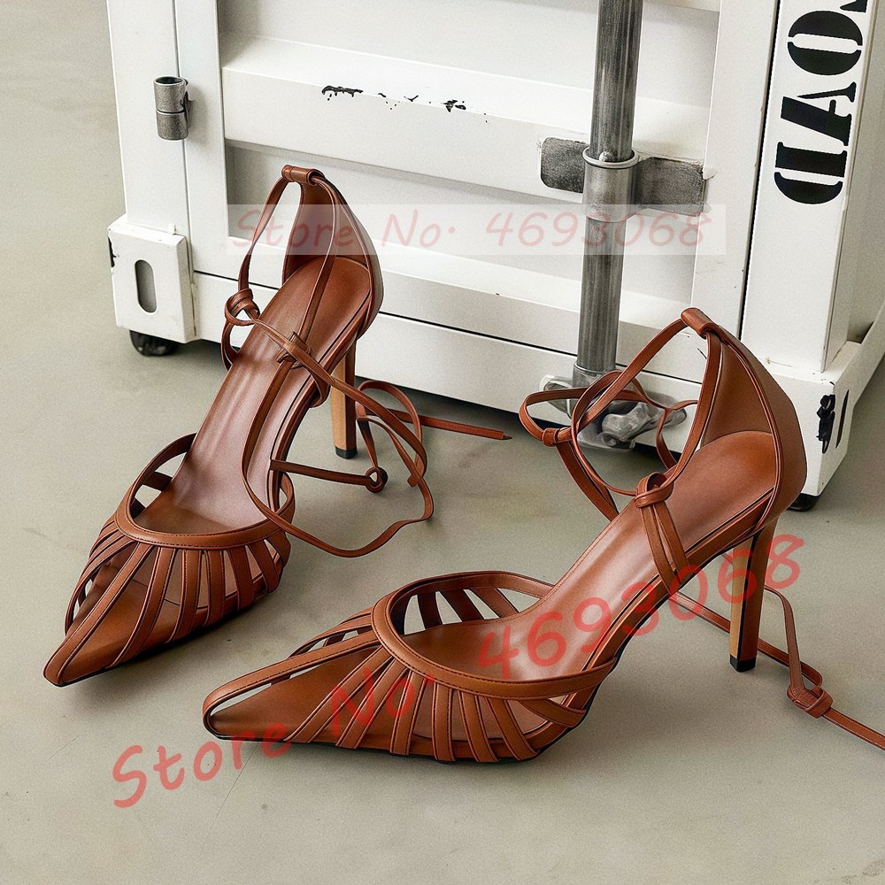 Brown Pointy Toe Caged Sandals - Crossfit Ladies recensione e prezzo